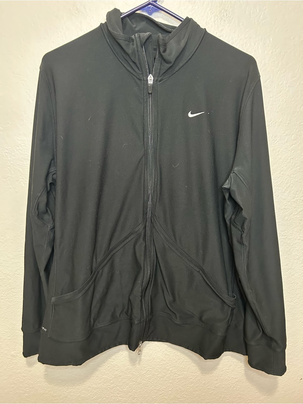 Nike Black Full Zip Performance Jacket 1X Plus Size Athleisure Gym